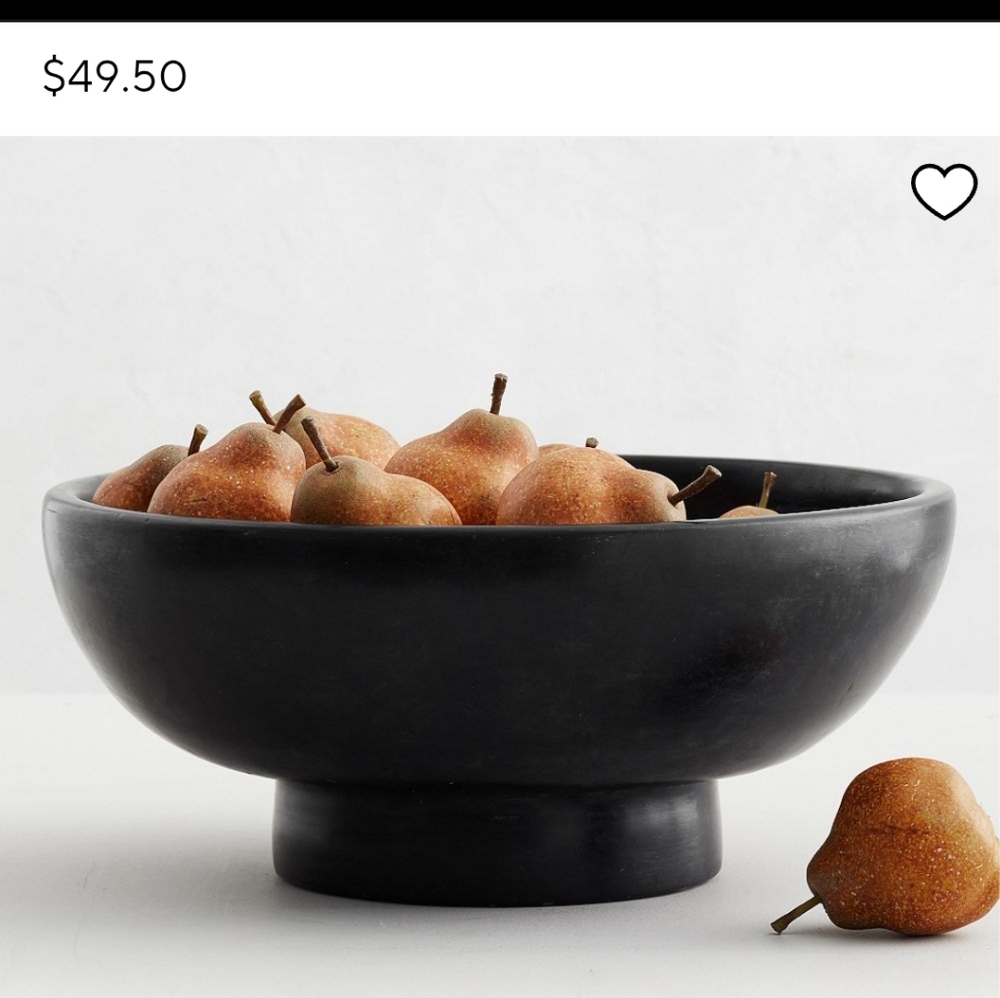 Pottery Barn Orion Handcrafted Terracotta Bowl - Black